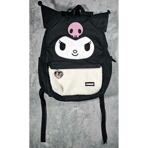 Hot Topic Kuromi Backpack Black Sanrio Bioworld Character Bag Plush Pocket